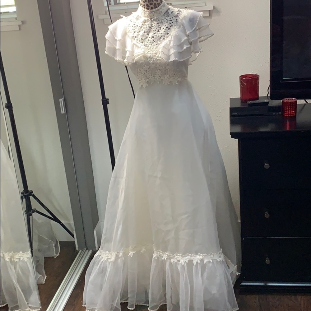 Vintage Western Lace Wedding Dress SZ 4